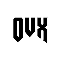OVX letter logo design for technology company. OVX logo design black and white color combination. OVX logo, OVX vector, OVX design, OVX icon, OVX alphabet. OVX typography logo design.