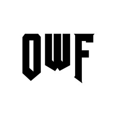 OWF letter logo design for technology company. OWF logo design black and white color combination. OWF logo, OWF vector, OWF design, OWF icon, OWF alphabet. OWF typography logo design.