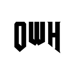 OWH letter logo design for technology company. OWH logo design black and white color combination. OWH logo, OWH vector, OWH design, OWH icon, OWH alphabet. OWH typography logo design.