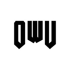 OWU letter logo design for technology company. OWU logo design black and white color combination. OWU logo, OWU vector, OWU design, OWU icon, OWU alphabet. OWU typography logo design.