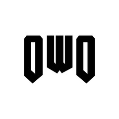 OWO letter logo design for technology company. OWO logo design black and white color combination. OWO logo, OWO vector, OWO design, OWO icon, OWO alphabet. OWO typography logo design.
