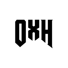OXH letter logo design for technology company. OXH logo design black and white color combination. OXH logo, OXH vector, OXH design, OXH icon, OXH alphabet. OXH typography logo design.