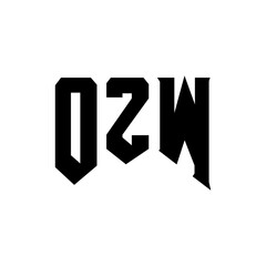 OZW letter logo design for technology company. OZW logo design black and white color combination. OZW logo, OZW vector, OZW design, OZW icon, OZW alphabet. OZW typography logo design.