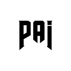 PAI letter logo design for technology company. PAI logo design black and white color combination. PAI logo, PAI vector, PAI design, PAI icon, PAI alphabet. PAI typography logo design.