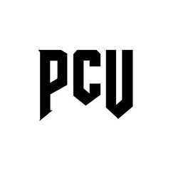 PCU letter logo design for technology company. PCU logo design black and white color combination. PCU logo, PCU vector, PCU design, PCU icon, PCU alphabet. PCU typography logo design.