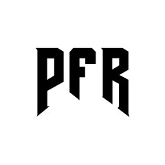 PFR letter logo design for technology company. PFR logo design black and white color combination. PFR logo, PFR vector, PFR design, PFR icon, PFR alphabet. PFR typography logo design.