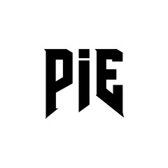 PIE letter logo design for technology company. PIE logo design black and white color combination. PIE logo, PIE vector, PIE design, PIE icon, PIE alphabet. PIE typography logo design.