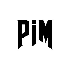 PIM letter logo design for technology company. PIM logo design black and white color combination. PIM logo, PIM vector, PIM design, PIM icon, PIM alphabet. PIM typography logo design.