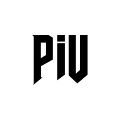 PIU letter logo design for technology company. PIU logo design black and white color combination. PIU logo, PIU vector, PIU design, PIU icon, PIU alphabet. PIU typography logo design.