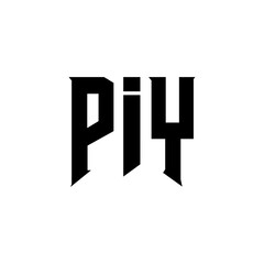 PIY letter logo design for technology company. PIY logo design black and white color combination. PIY logo, PIY vector, PIY design, PIY icon, PIY alphabet. PIY typography logo design.