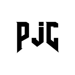 PJC letter logo design for technology company. PJC logo design black and white color combination. PJC logo, PJC vector, PJC design, PJC icon, PJC alphabet. PJC typography logo design.