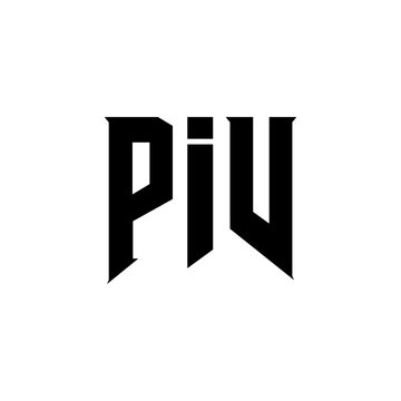 PIV letter logo design for technology company. PIV logo design black and white color combination. PIV logo, PIV vector, PIV design, PIV icon, PIV alphabet. PIV typography logo design.