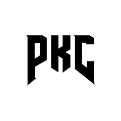 PKC letter logo design for technology company. PKC logo design black and white color combination. PKC logo, PKC vector, PKC design, PKC icon, PKC alphabet. PKC typography logo design.