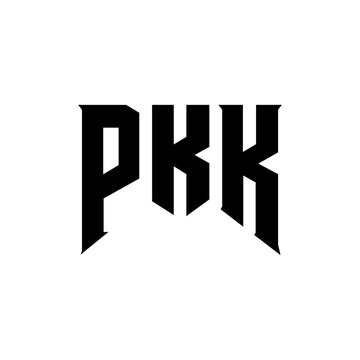 PKK letter logo design for technology company. PKK logo design black and white color combination. PKK logo, PKK vector, PKK design, PKK icon, PKK alphabet. PKK typography logo design.