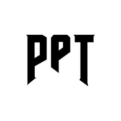 PPT letter logo design for technology company. PPT logo design black and white color combination. PPT logo, PPT vector, PPT design, PPT icon, PPT alphabet. PPT typography logo design.