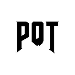 PQT letter logo design for technology company. PQT logo design black and white color combination. PQT logo, PQT vector, PQT design, PQT icon, PQT alphabet. PQT typography logo design.