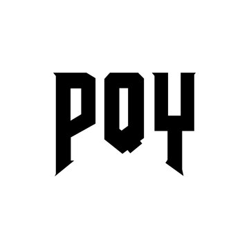 PQY letter logo design for technology company. PQY logo design black and white color combination. PQY logo, PQY vector, PQY design, PQY icon, PQY alphabet. PQY typography logo design.