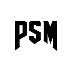 PSM letter logo design for technology company. PSM logo design black and white color combination. PSM logo, PSM vector, PSM design, PSM icon, PSM alphabet. PSM typography logo design.