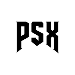 PSX letter logo design for technology company. PSX logo design black and white color combination. PSX logo, PSX vector, PSX design, PSX icon, PSX alphabet. PSX typography logo design.