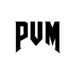 PVM letter logo design for technology company. PVM logo design black and white color combination. PVM logo, PVM vector, PVM design, PVM icon, PVM alphabet. PVM typography logo design.