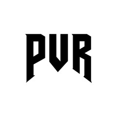 PVR letter logo design for technology company. PVR logo design black and white color combination. PVR logo, PVR vector, PVR design, PVR icon, PVR alphabet. PVR typography logo design.