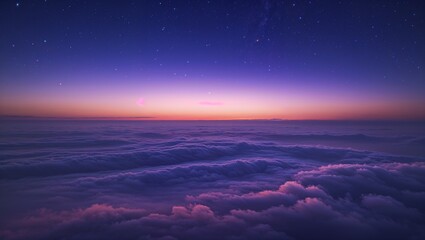 Cloudy Sky at Sunset with Sunbeams Breaking Through the Clouds