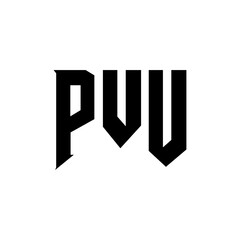 PVU letter logo design for technology company. PVU logo design black and white color combination. PVU logo, PVU vector, PVU design, PVU icon, PVU alphabet. PVU typography logo design.