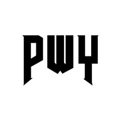 PWY letter logo design for technology company. PWY logo design black and white color combination. PWY logo, PWY vector, PWY design, PWY icon, PWY alphabet. PWY typography logo design.