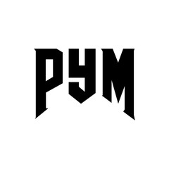 PYM letter logo design for technology company. PYM logo design black and white color combination. PYM logo, PYM vector, PYM design, PYM icon, PYM alphabet. PYM typography logo design.