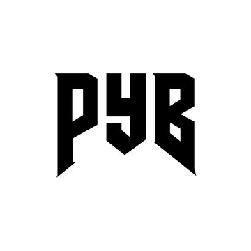 PYB letter logo design for technology company. PYB logo design black and white color combination. PYB logo, PYB vector, PYB design, PYB icon, PYB alphabet. PYB typography logo design.
