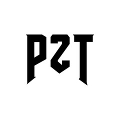 PZT letter logo design for technology company. PZT logo design black and white color combination. PZT logo, PZT vector, PZT design, PZT icon, PZT alphabet. PZT typography logo design.
