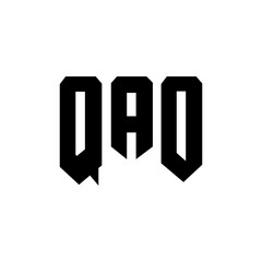 QAO letter logo design for technology company. QAO logo design black and white color combination. QAO logo, QAO vector, QAO design, QAO icon, QAO alphabet. QAO typography logo design.