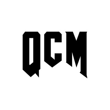QCM letter logo design for technology company. QCM logo design black and white color combination. QCM logo, QCM vector, QCM design, QCM icon, QCM alphabet. QCM typography logo design.