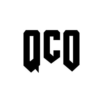 QCO letter logo design for technology company. QCO logo design black and white color combination. QCO logo, QCO vector, QCO design, QCO icon, QCO alphabet. QCO typography logo design.