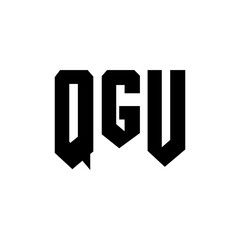 QGU letter logo design for technology company. QGU logo design black and white color combination. QGU logo, QGU vector, QGU design, QGU icon, QGU alphabet. QGU typography logo design.
