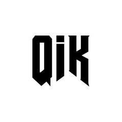 QIK letter logo design for technology company. QIK logo design black and white color combination. QIK logo, QIK vector, QIK design, QIK icon, QIK alphabet. QIK typography logo design.