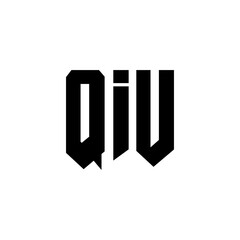 QIU letter logo design for technology company. QIU logo design black and white color combination. QIU logo, QIU vector, QIU design, QIU icon, QIU alphabet. QIU typography logo design.