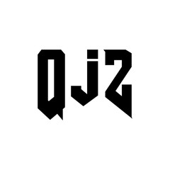 QJZ letter logo design for technology company. QJZ logo design black and white color combination. QJZ logo, QJZ vector, QJZ design, QJZ icon, QJZ alphabet. QJZ typography logo design.