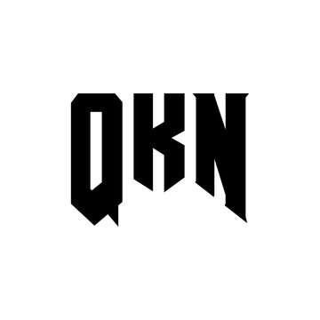 QKN letter logo design for technology company. QKN logo design black and white color combination. QKN logo, QKN vector, QKN design, QKN icon, QKN alphabet. QKN typography logo design.