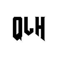 QLH letter logo design for technology company. QLH logo design black and white color combination. QLH logo, QLH vector, QLH design, QLH icon, QLH alphabet. QLH typography logo design.