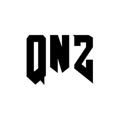 QNZ letter logo design for technology company. QNZ logo design black and white color combination. QNZ logo, QNZ vector, QNZ design, QNZ icon, QNZ alphabet. QNZ typography logo design.