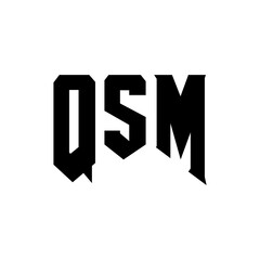 QSM letter logo design for technology company. QSM logo design black and white color combination. QSM logo, QSM vector, QSM design, QSM icon, QSM alphabet. QSM typography logo design.