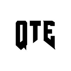 QTE letter logo design for technology company. QTE logo design black and white color combination. QTE logo, QTE vector, QTE design, QTE icon, QTE alphabet. QTE typography logo design.