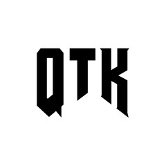 QTK letter logo design for technology company. QTK logo design black and white color combination. QTK logo, QTK vector, QTK design, QTK icon, QTK alphabet. QTK typography logo design.