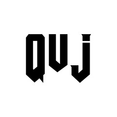 QUJ letter logo design for technology company. QUJ logo design black and white color combination. QUJ logo, QUJ vector, QUJ design, QUJ icon, QUJ alphabet. QUJ typography logo design.