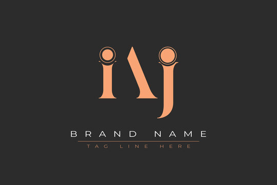 IAJ abstract letter logo design. This logo is designed by three abstract letters.