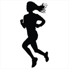 silhouette of a women running