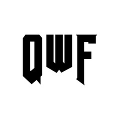 QWF letter logo design for technology company. QWF logo design black and white color combination. QWF logo, QWF vector, QWF design, QWF icon, QWF alphabet. QWF typography logo design.