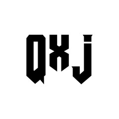 QXJ letter logo design for technology company. QXJ logo design black and white color combination. QXJ logo, QXJ vector, QXJ design, QXJ icon, QXJ alphabet. QXJ typography logo design.