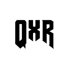 QXR letter logo design for technology company. QXR logo design black and white color combination. QXR logo, QXR vector, QXR design, QXR icon, QXR alphabet. QXR typography logo design.